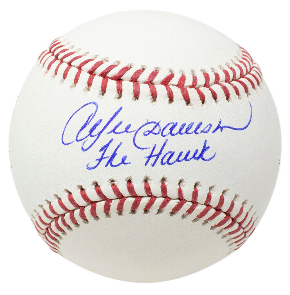 Andre Dawson Signed Chicago Cubs MLB Baseball The Hawk Inscribed BAS Itp
