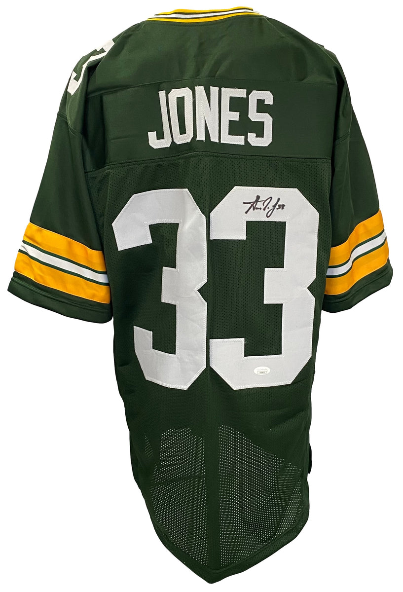 Aaron Jones Signed 34.5x42.5 Custom Framed Jersey (Beckett COA)