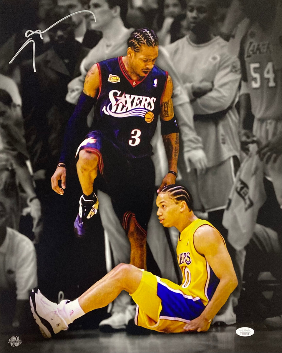 Allen Iverson Steps Over Lue Painting Canvas - Philadelphia 76ers Canv -  Ducicanvas