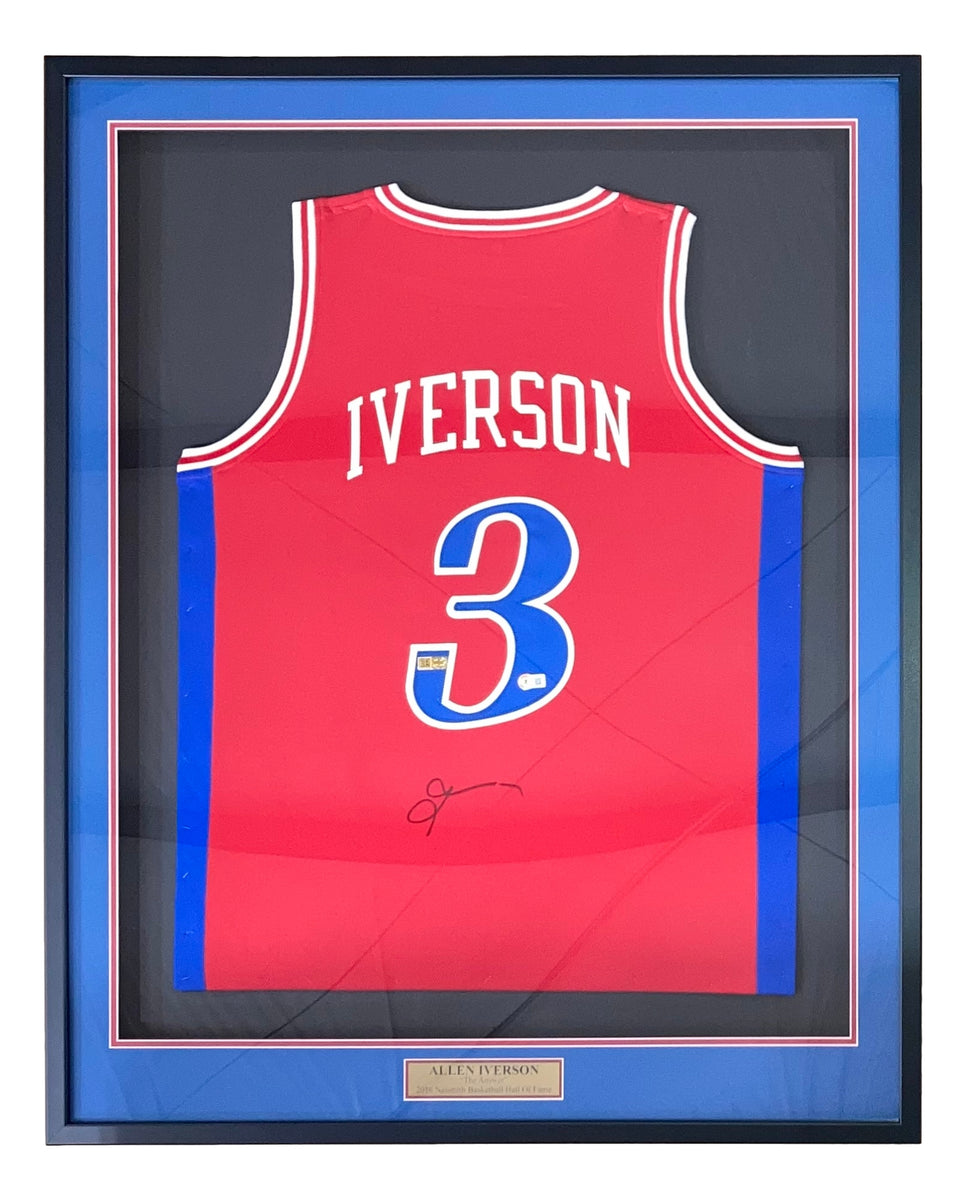 Allen Iverson Signed Custom Blue Basketball Jersey PSA ITP at 's  Sports Collectibles Store