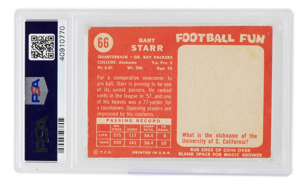 1966 NFL Championship Full Ticket Signed by Bart Starr (PSA)