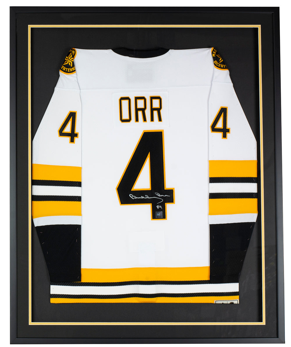 Bobby Orr Autograph Jersey Boston Bruins White Framed 37x45 - New