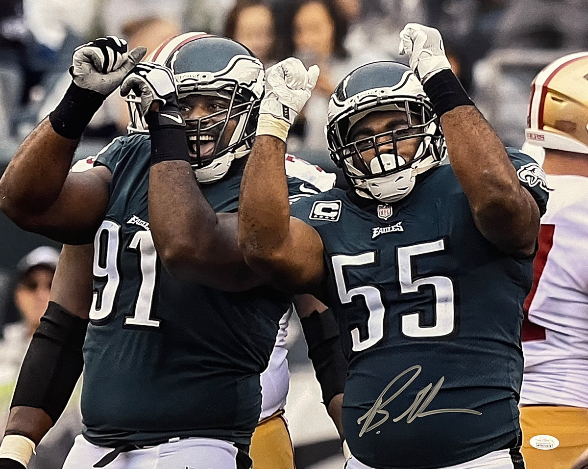 Brandon Graham signed autographed SBLII Eagles 16x20 strip sack photo JSA