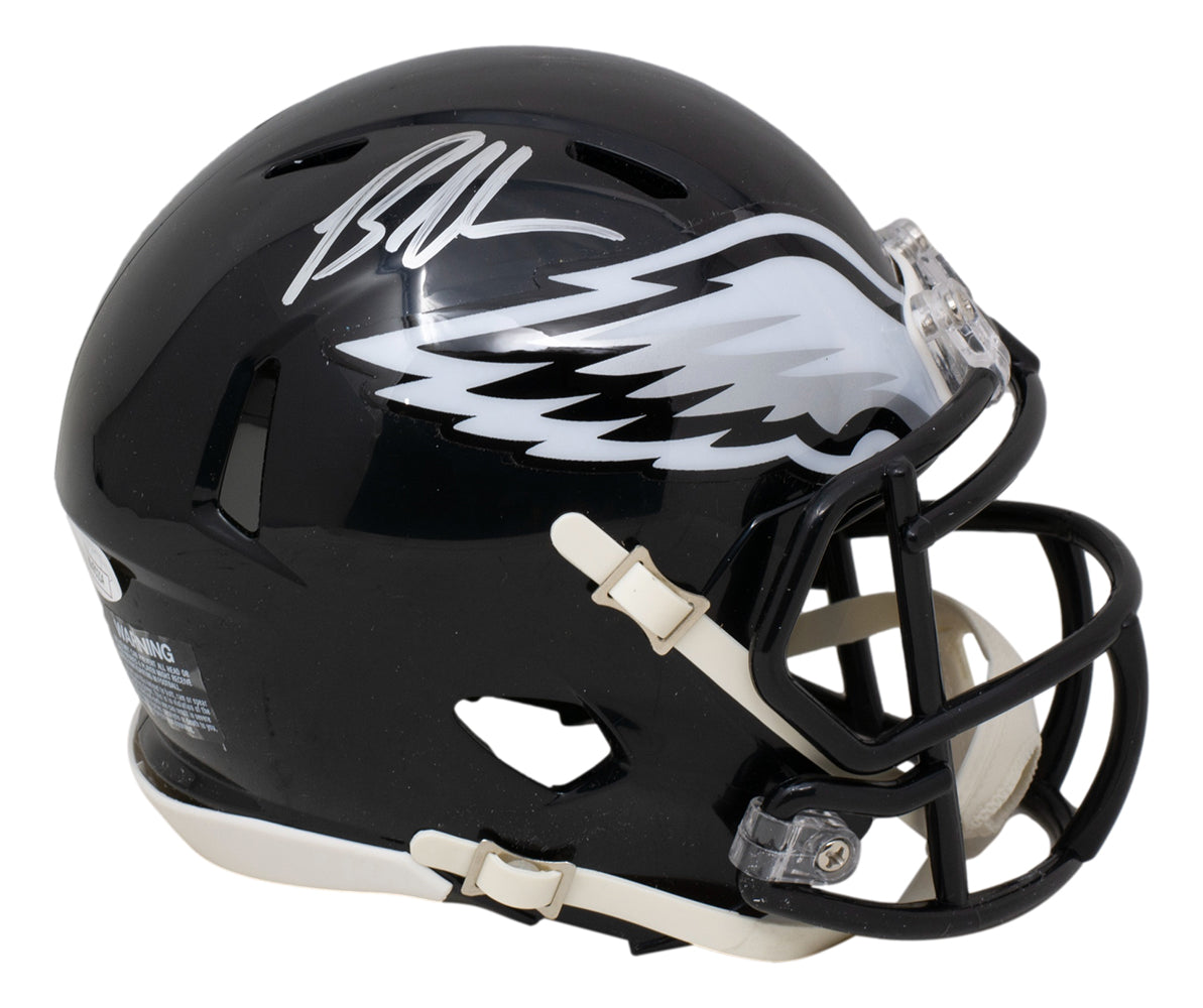 Brandon Graham Signed Eagles Mini Speed Replica Alt Black Helmet JSA