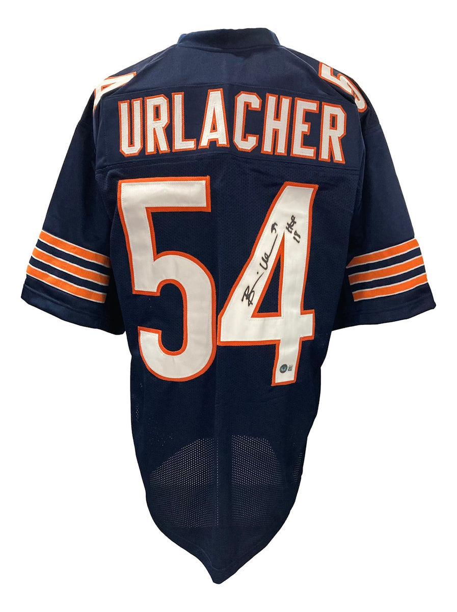 Brian Urlacher HOF 18 Signed Navy Blue Pro Style Framed Jersey BAS  Witnessed