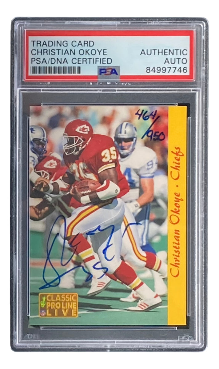 Christian Okoye Signed Chiefs 1993 Pro Line Classic Trading Card PSA/D –  Sports Integrity