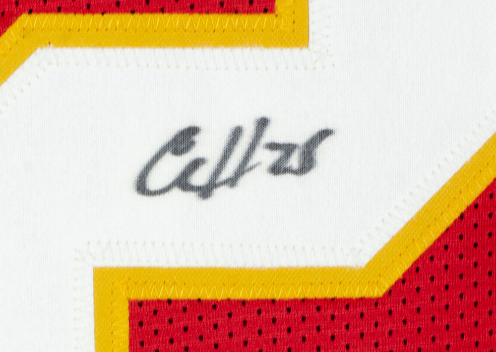 Clyde Edwards Helaire Signed Red Custom Football Jersey BAS 802