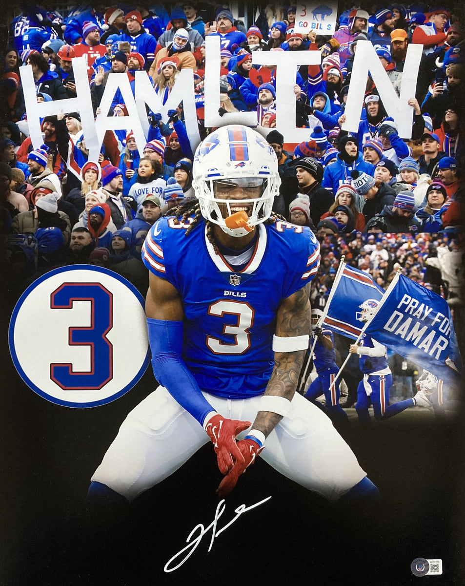 Damar Hamlin in Action Buffalo Bills Autographed Framed Football Photo -  Dynasty Sports & Framing