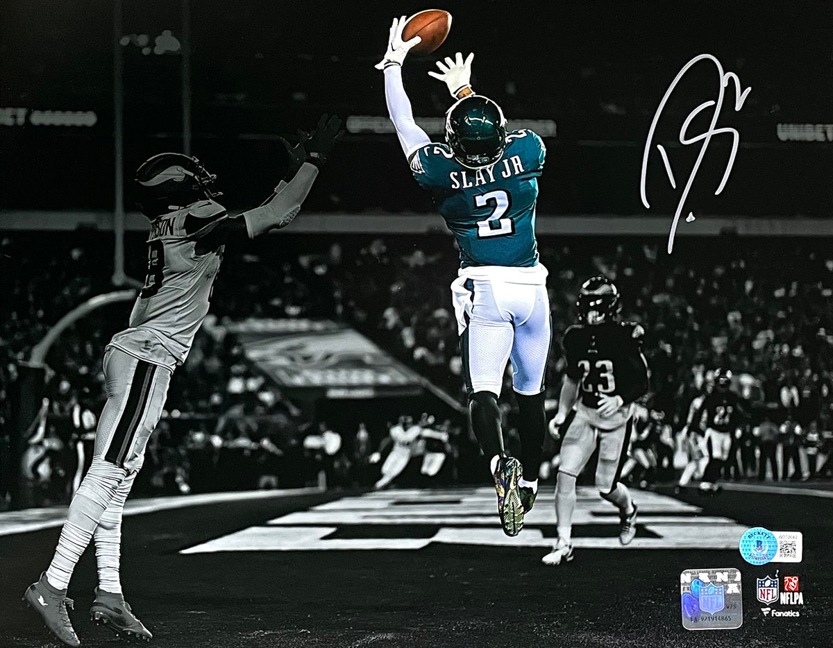 Darius Slay Celebrates with the Fans Philadelphia Eagles Autographed Framed  Football Photo - Dynasty Sports & Framing