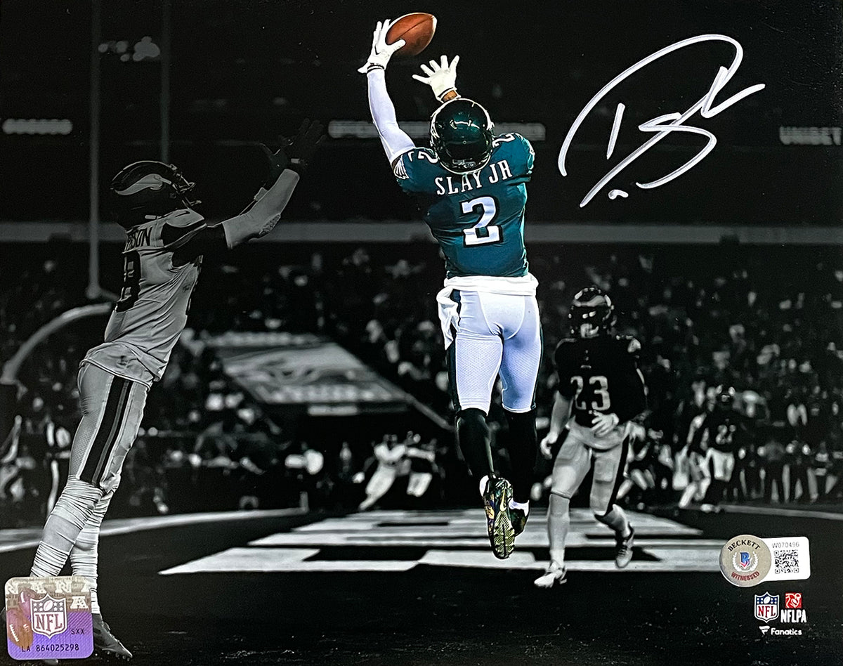 Darius Slay Celebrates with the Fans Philadelphia Eagles Autographed  Football Photo