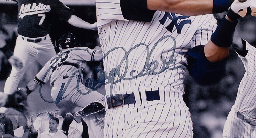 Derek Jeter Signed Yankees 35 x 43 Custom Framed Jersey (Steiner COA & MLB)
