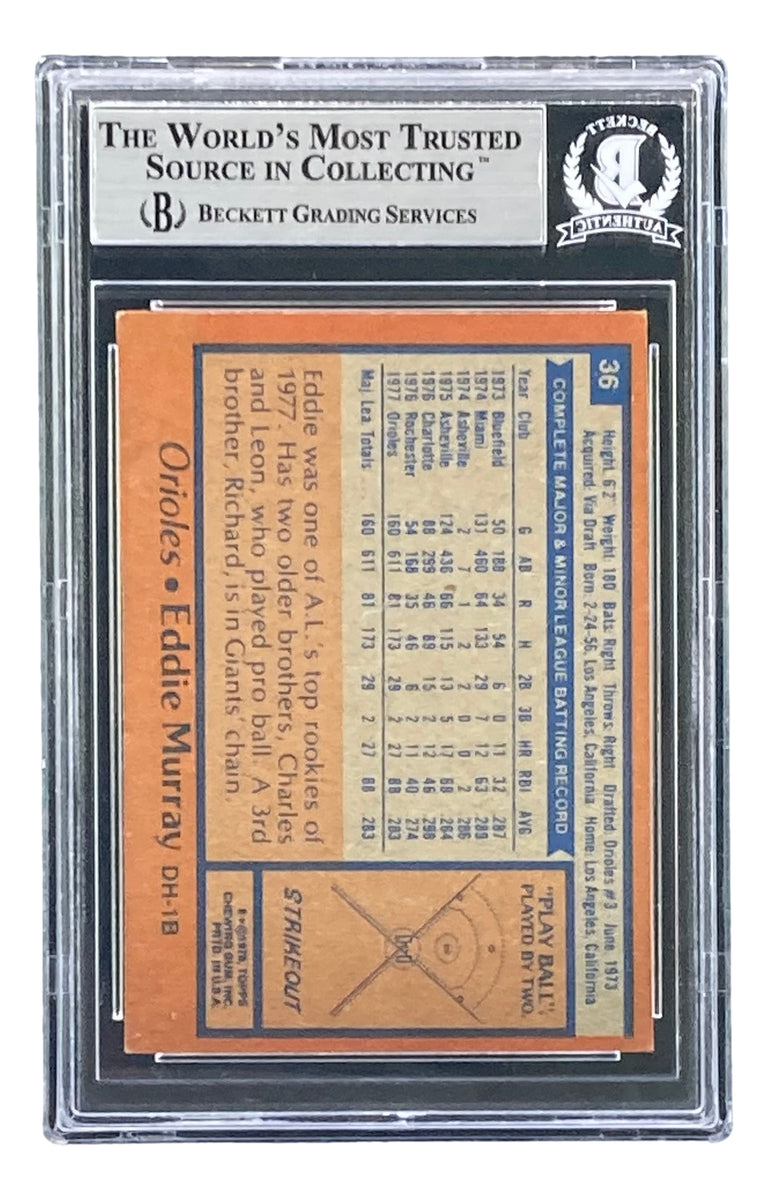 1978 Topps #36 Eddie Murray Rookie Card BGS BCCG 7 Very Good+