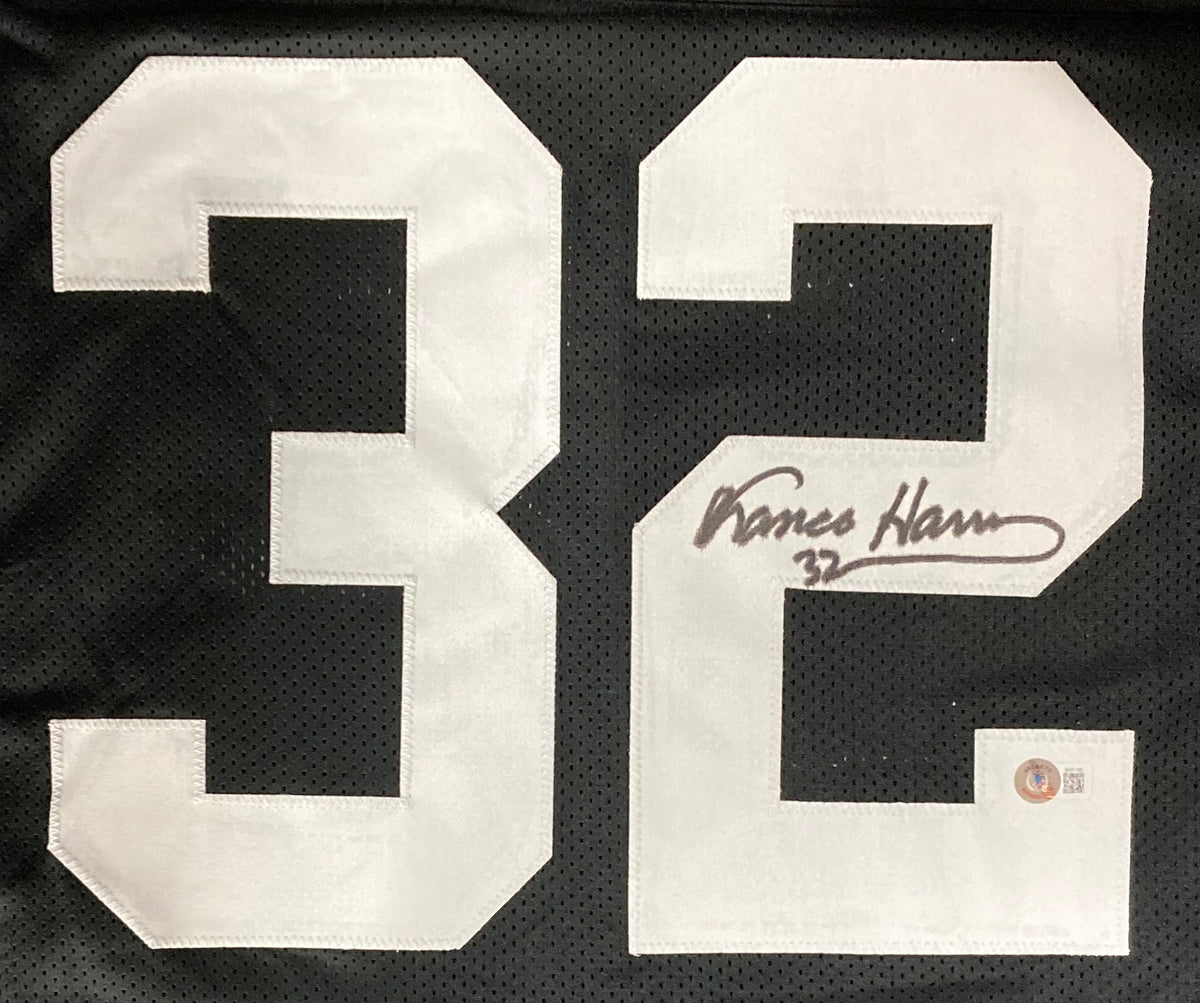 Press Pass Collectibles Franco Harris Authentic Signed Black Pro Style Jersey Autographed BAS Witnessed