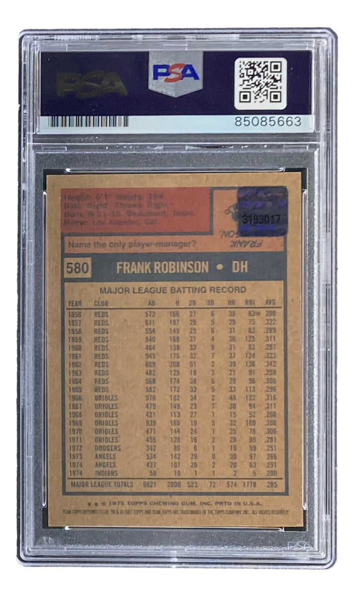 Frank Robinson Signed 2001 Topps #580 Cleveland Trading Card PSA/DNA