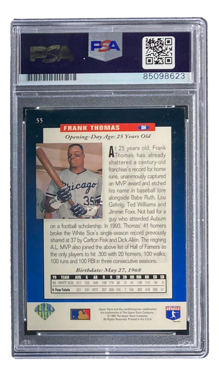 Frank Thomas Signed 1994 Pinnacle #1 Chicago White Sox Trading Card PSA/DNA