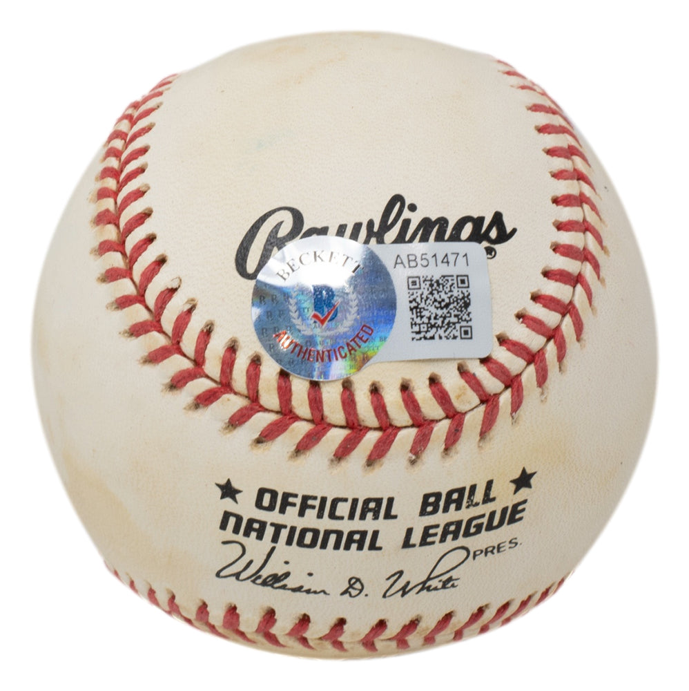 Hank Aaron Signed Milwaukee Braves Flannel Jersey. Baseball, Lot #44086