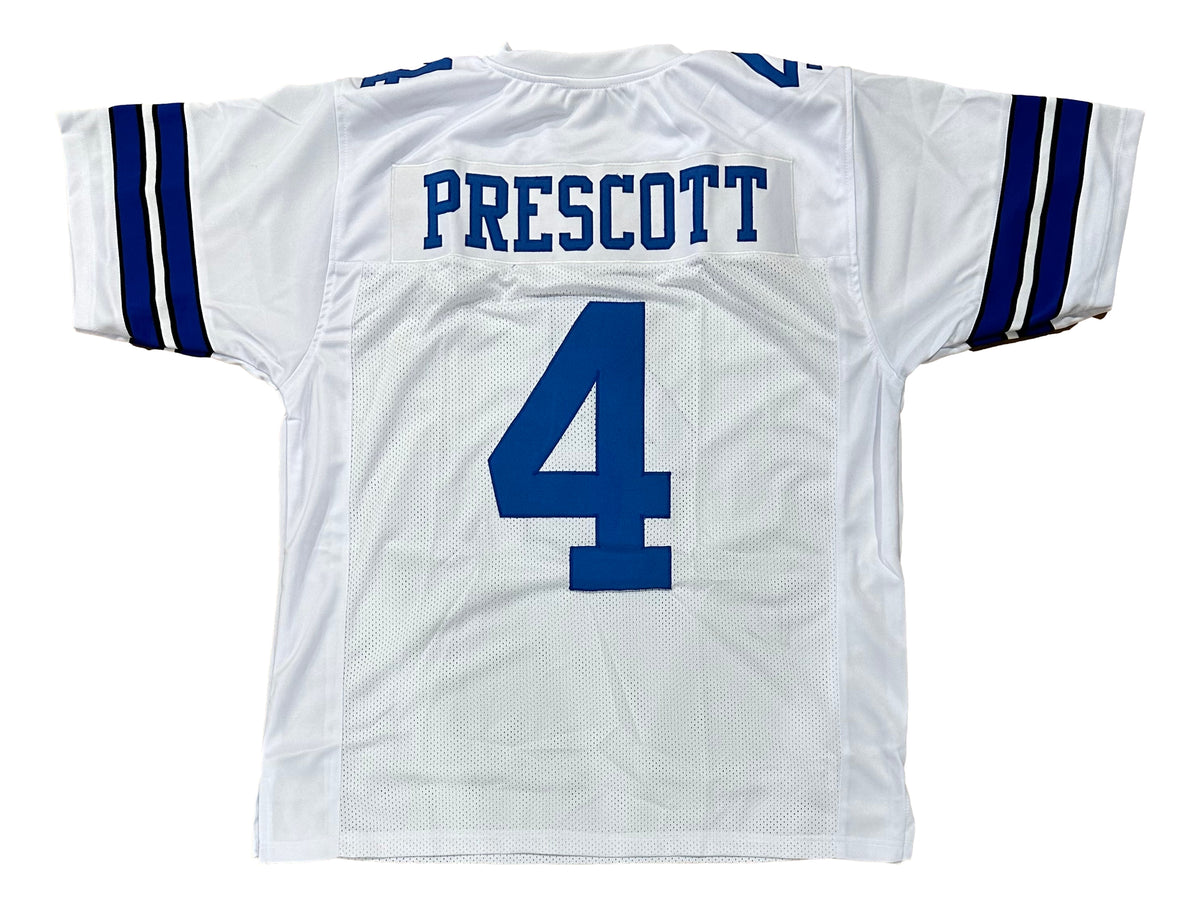 Dak Prescott Signed Custom White Pro-Style Football Jersey BAS Itp