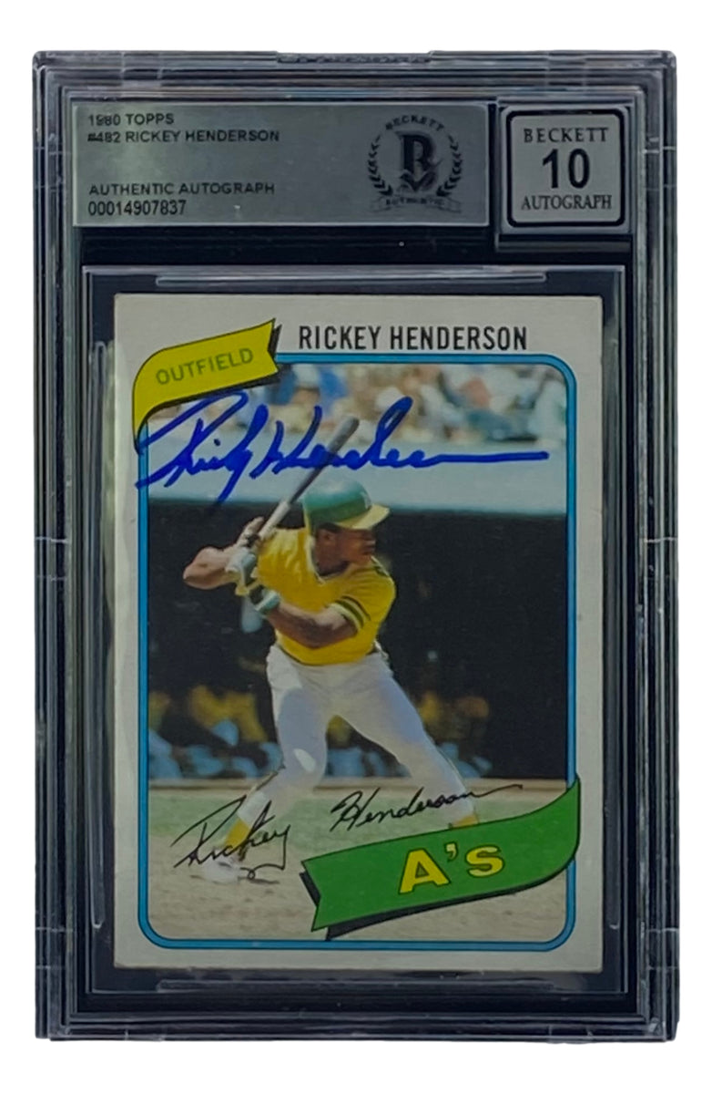 Rickey Henderson Signed 1980 Topps #482 Oakland A's Baseball Card BAS –  Sports Integrity