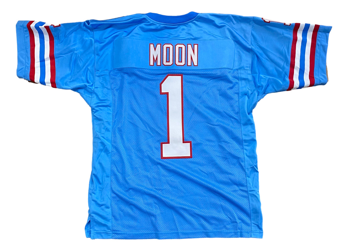 Warren Moon Custom Light Blue Pro-Style Football Jersey – Sports