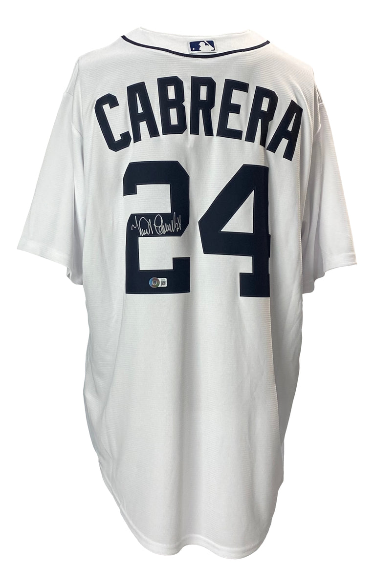 Miguel Cabrera Signed Framed Detroit Tigers White Nike Baseball Jersey