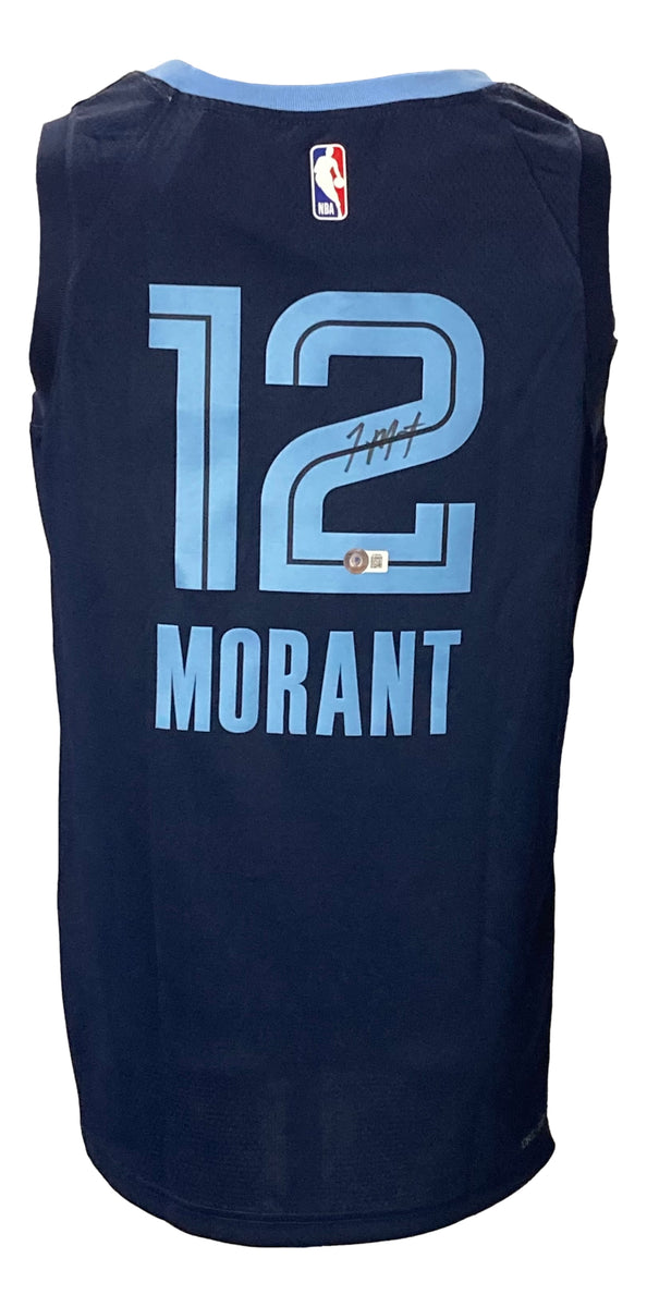 Press Pass Collectibles Grizzlies Ja Morant Authentic Signed Light Blue Nike Swingman Jersey BAS