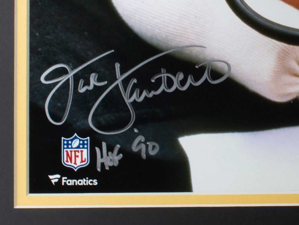 Jack Lambert Autographed HOF 90 and Framed White Steelers Jersey JSA Certified