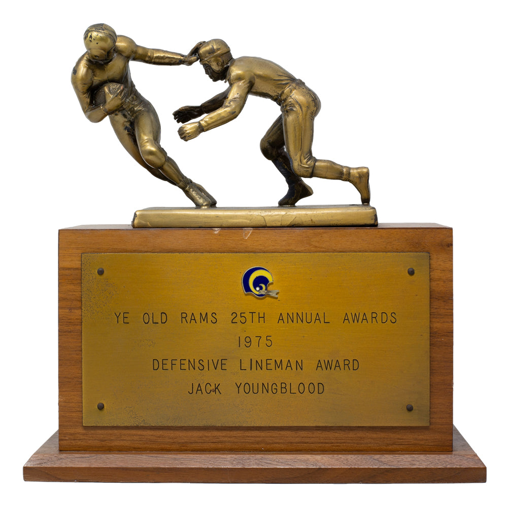 Men's Majestic Jack Youngblood Royal Los Angeles Rams Hall of Fame Inductee  Player Name & Number