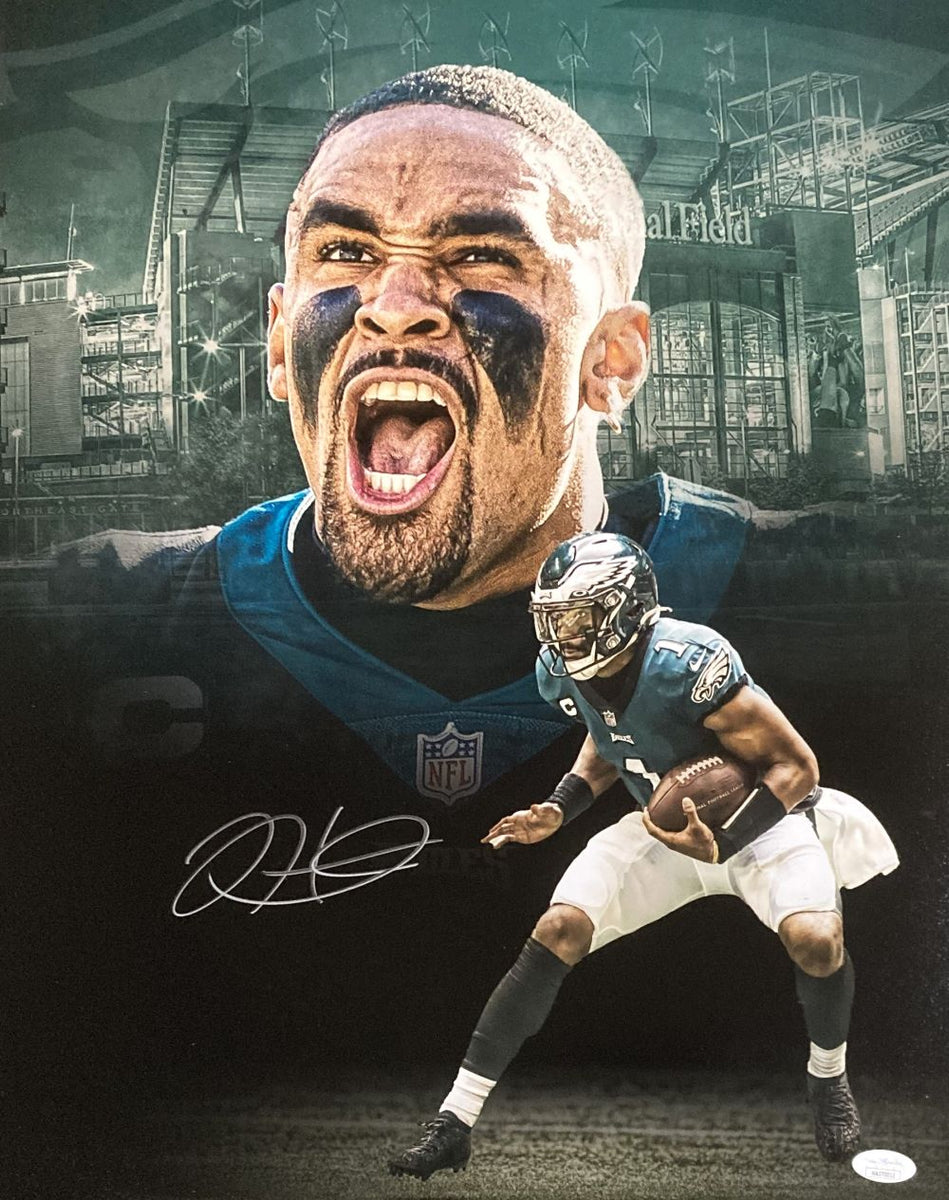 Jalen Hurts Signed 16x20 Philadelphia Eagles Scramble Photo Fly Eagles