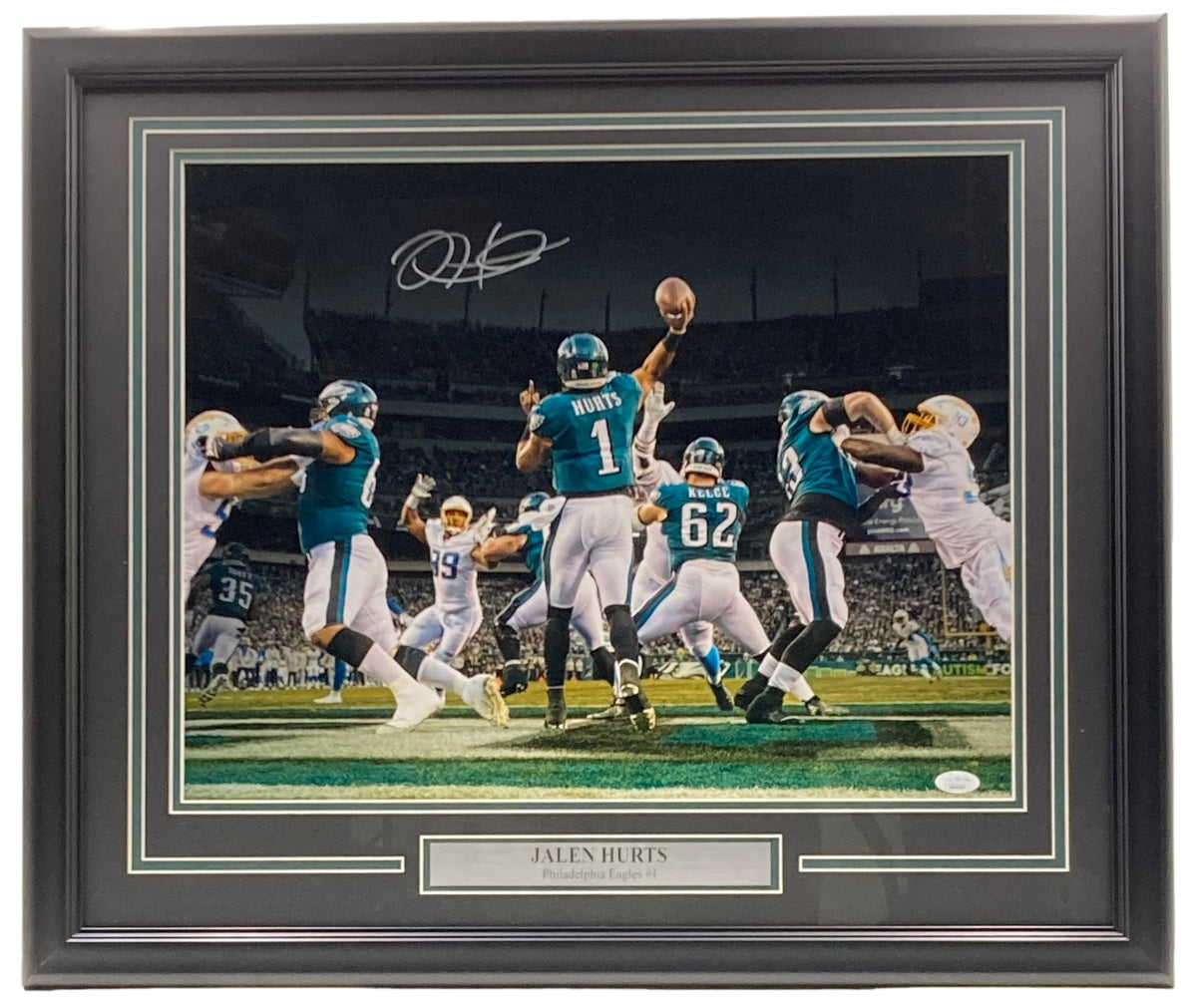 Jalen Hurts Signed Framed 8x10 Philadelphia Eagles White Jersey Photo JSA  ITP - Autographed NFL Photos at 's Sports Collectibles Store