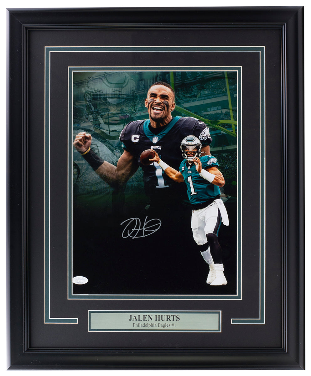 Jalen Hurts Signed Framed 8x10 Philadelphia Eagles White Jersey Photo JSA  ITP - Autographed NFL Photos at 's Sports Collectibles Store