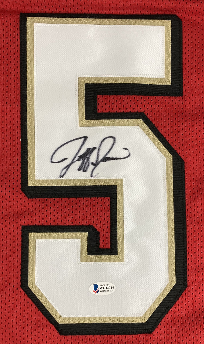 Jeff Garcia Autographed/Signed Pro Style Red XL Jersey BAS