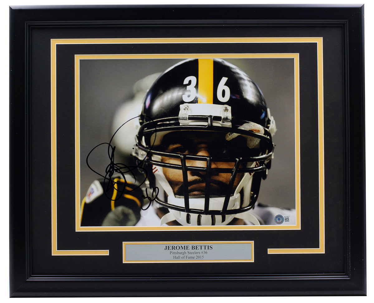 Jerome Bettis Autographed and Framed Black Steelers Jersey