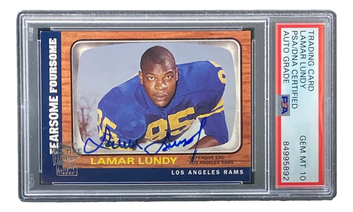 Lamar Lundy Signed LA Rams 2004 Topps #LL Trading Card PSA/DNA Gem