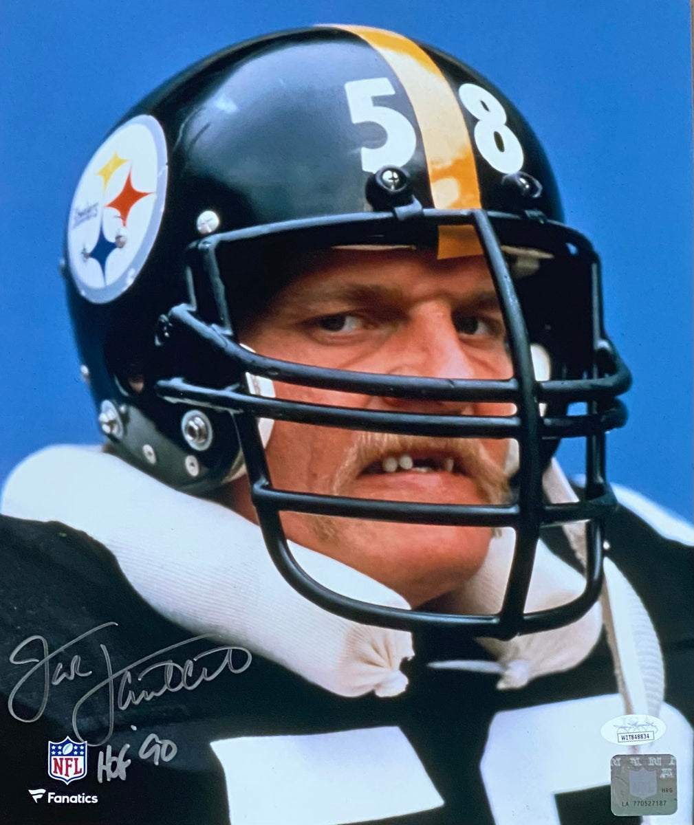 Jack Lambert Signed Framed Pittsburgh Steelers 11x14 Photo HOF 90 Inscribed  JSA