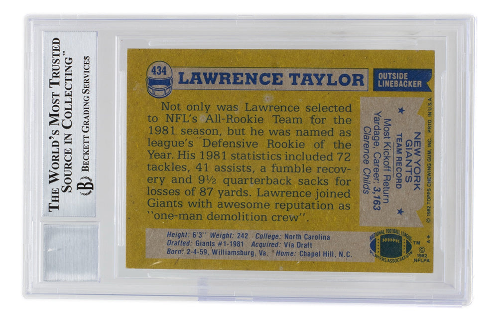 Lawrence Taylor Signed New York Giants Jersey With Career Stats