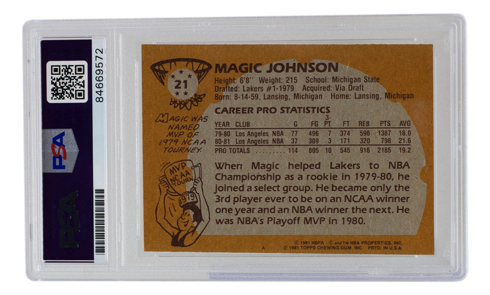 Lakers Magic Johnson Signed 2007 Topps Chrome '57 Var #106 Card Auto 10 BAS  Slab