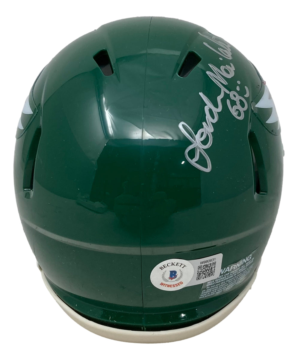 Jordan Mailata Signed Philadelphia Eagles Throwback White Mini Speed Helmet BAS