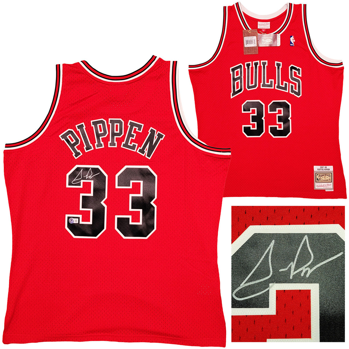Scottie Pippen Chicago Bulls Mitchell & Ness Hardwood Classics Retired  Player 1997/98 Metal Works Swingman Jersey - Charcoal