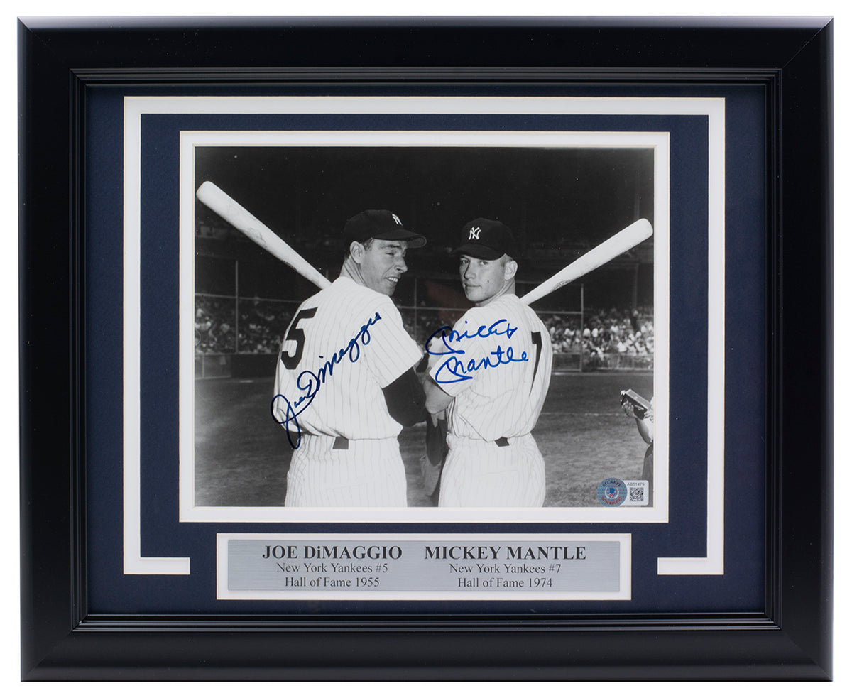 Mickey Mantle Joe DiMaggio Signed Framed New York 8x10 Baseball Photo BAS  LOA at 's Sports Collectibles Store