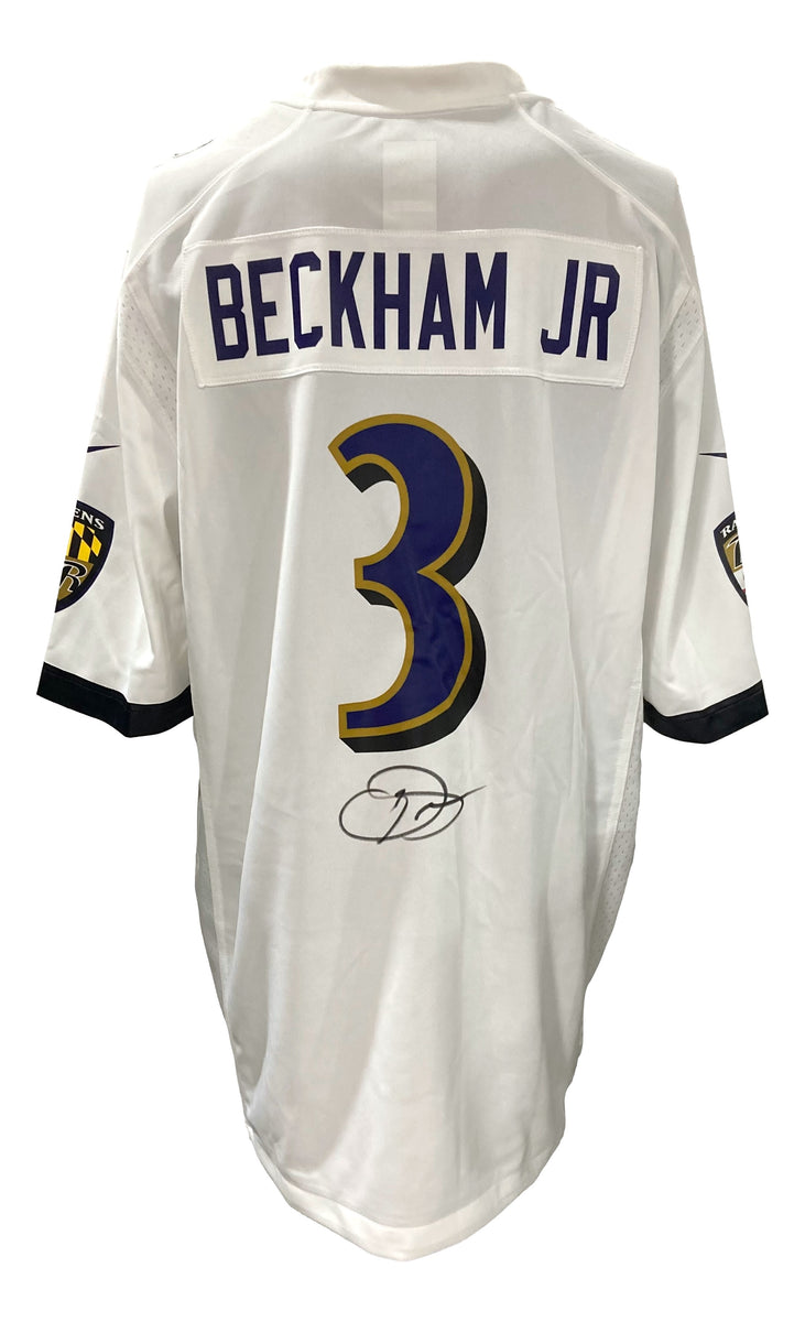 FRMD Odell Beckham Jr. Rams Signed GU #3 White Jersey vs Ravens 1
