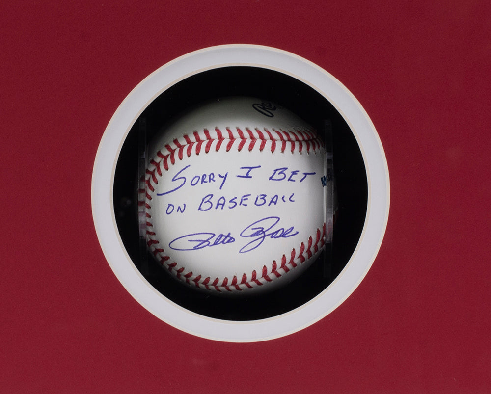 Pete Rose Signed Autographed Baseball Shadow Box Frame Pete Rose