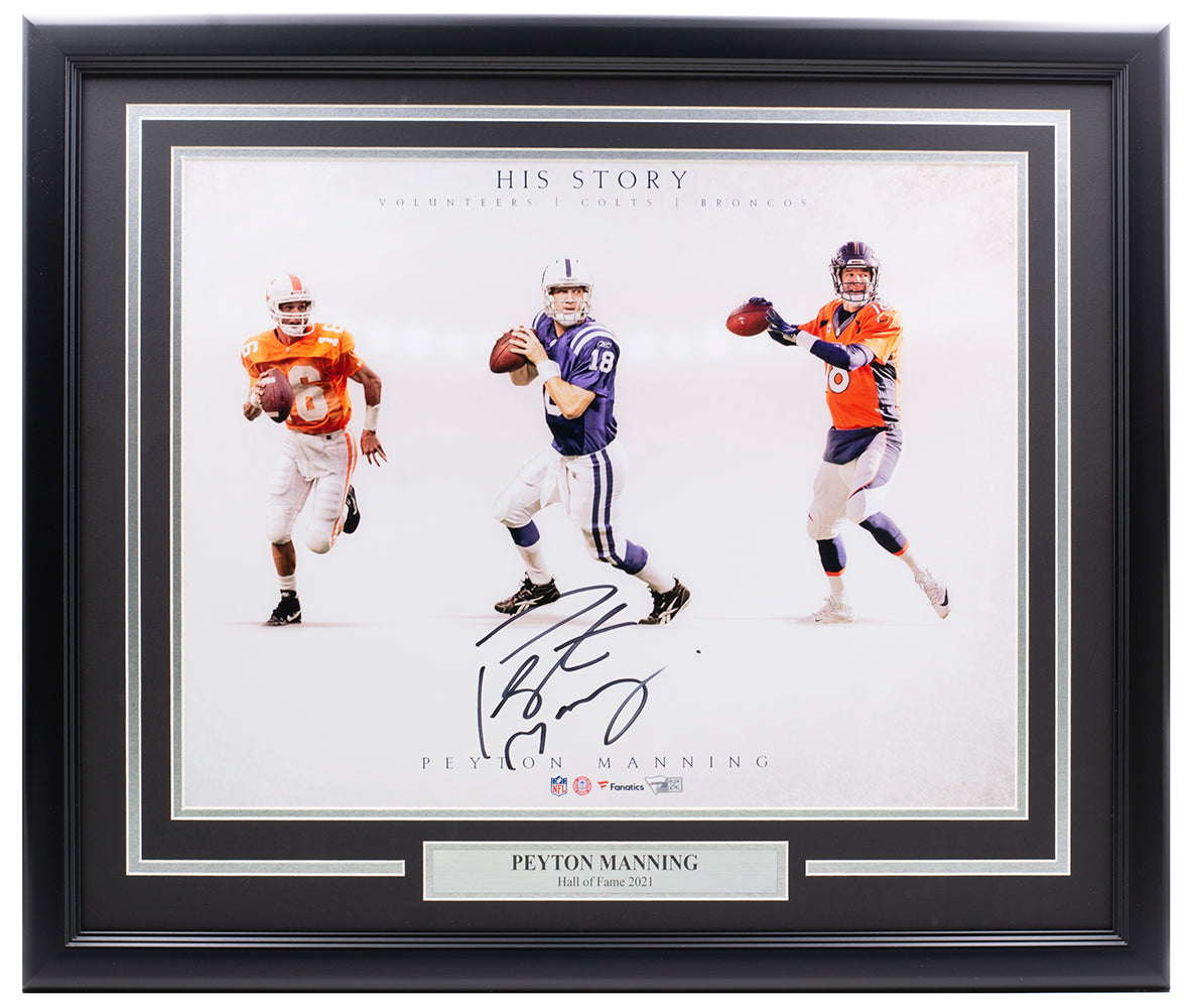 Peyton Manning Signed Framed 16x20 His Story Collage Photo Fanatics –  Sports Integrity