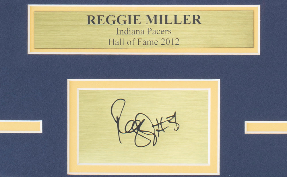 Framed Facsimile Autographed Reggie Miller 33x42 Indiana Blue
