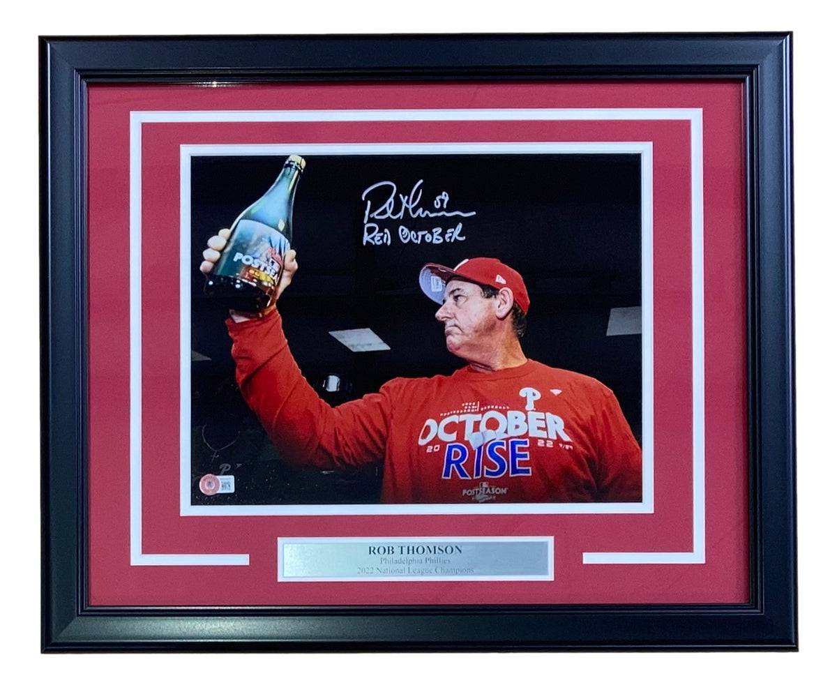 Rob Thomson Signed Framed 11x14 Phillies Champagne Photo Red October B –  Sports Integrity