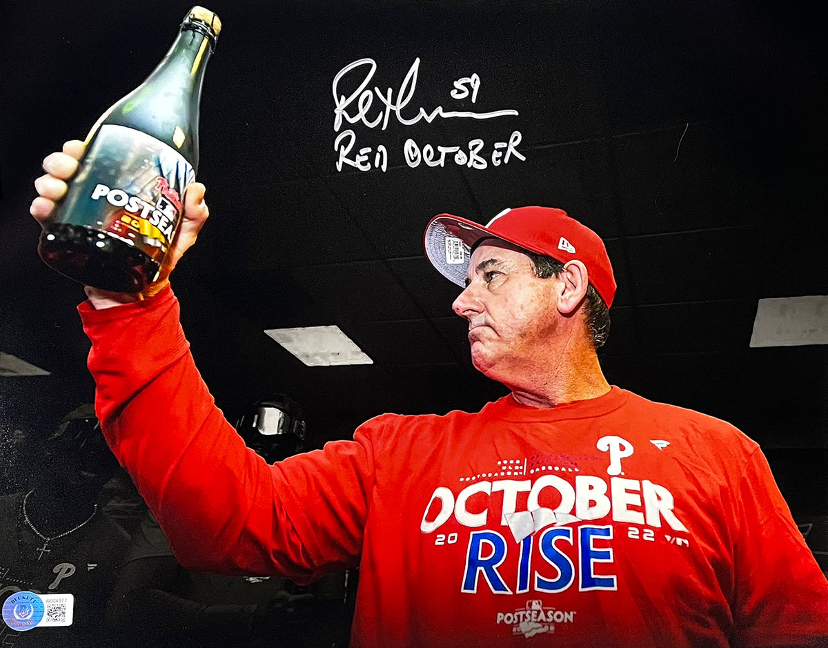 Rob Thomson Signed Framed 11x14 Phillies Champagne Photo Red October B –  Sports Integrity