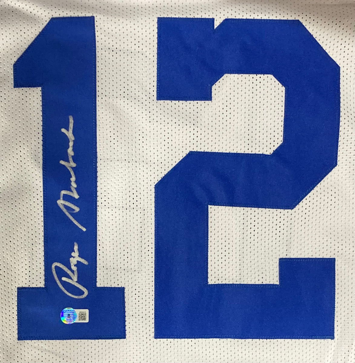 Sports Integrity Roger Staubach Signed Framed Custom White Pro-Style Football Jersey BAS Itp