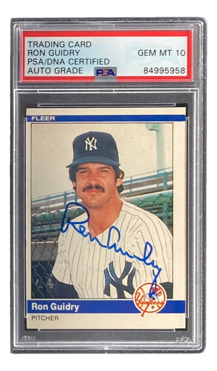 Ron Guidry Signed New York Yankees 1984 Fleer #127 Trading Card PSA/DNA Gem MT 10