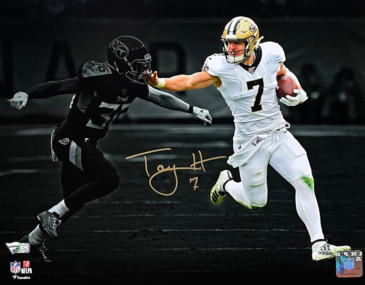 Lids Taysom Hill New Orleans Saints Fanatics Authentic Autographed 11 x  14 White Jersey Spotlight Photograph