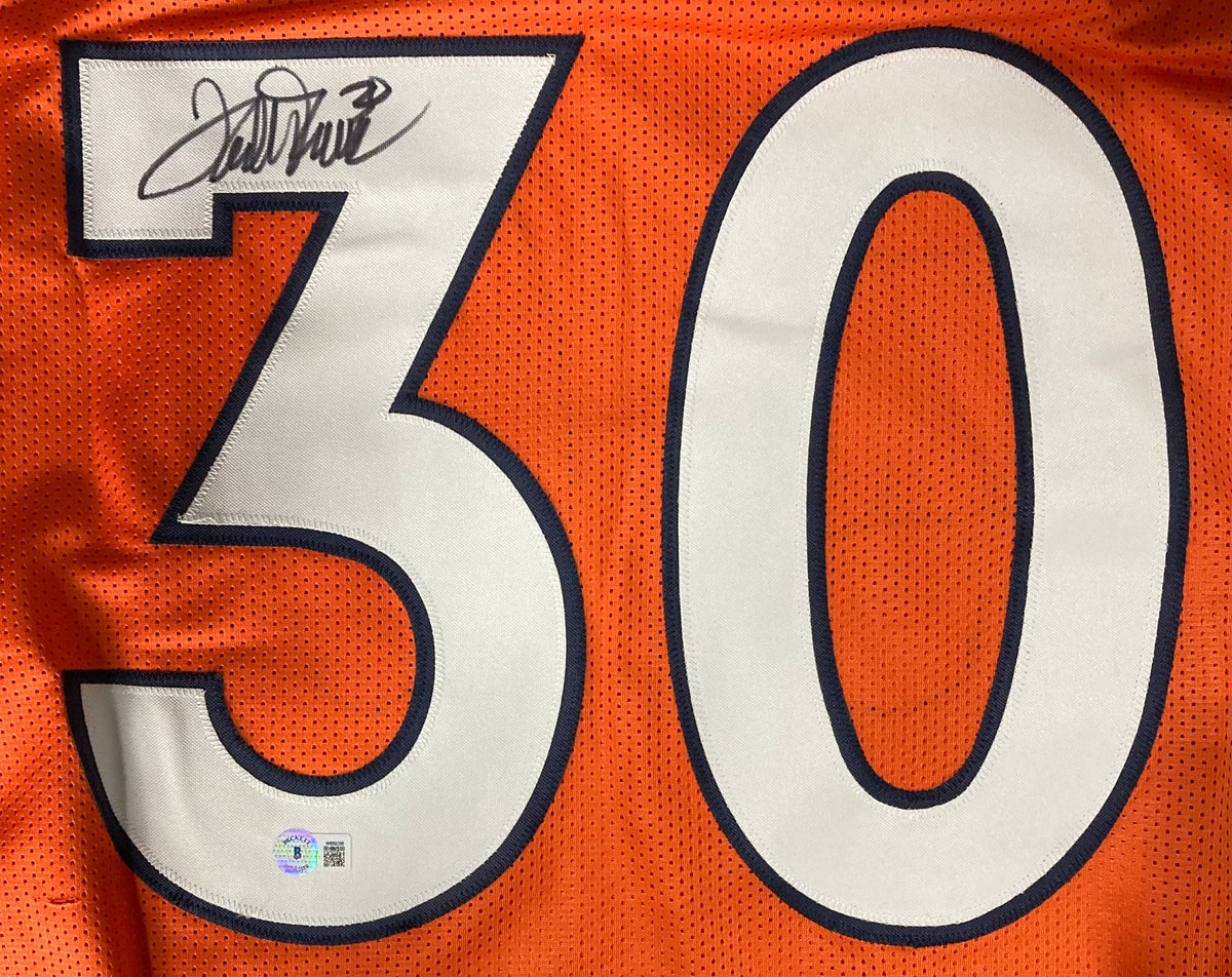 Terrell Davis Signed Custom Orange Pro-Style Football Jersey BAS ITP