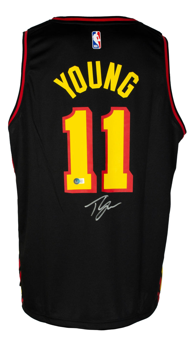 Bleachers Sports Music & Framing — Trae Young Signed Authentic Atlanta  Hawks Jersey and Inscription - Beckett COA - Custom Framed